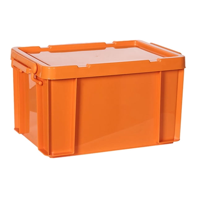 Boîte de Rangement PP Durable Conteneurs de Rangement Empilables Bac Industriel pour Jouets Orange