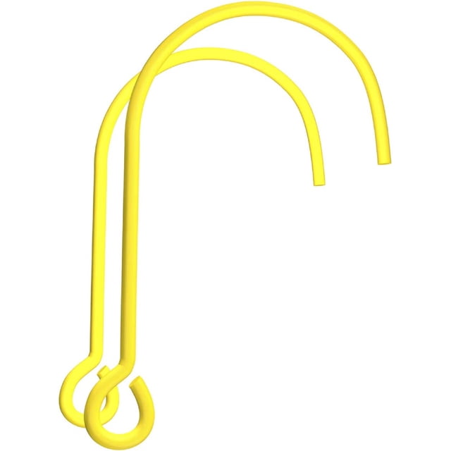 ISOP Rope Ladder Fire Escape Use with emergency exit ladder options ranging from 8 to 32 feet, featuring retractable safety rope ladders with carabiners. The image shows two yellow iron window hooks designed for fire escape ladders, measuring 15.75 inches in total length with an 11.8-inch hook. These sturdy and durable hooks are lightweight, portable, and compatible with most windows, making them ideal for emergency use in 2-5 story buildings. The hooks are suitable for attaching to balconies, rooftops, or windows for quick and reliable escape during emergencies.