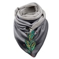 thumbnail image 1 of Women Feather Print Cotton Winter Warm Button Up Scarf, 1 of 3
