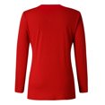 thumbnail image 4 of Ketyyh-chn99 Chemises pour Femmes Blouse Ample Confortable Manches Longues T-Shirt Côtelé Col Rond Ajusté Décontracté Basique Rouge,L, 4 of 4