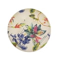 thumbnail image 3 of Ottoman Rond Décoratif Capitonné Yolanda en Tissu Floral Blanc Cassé, 3 of 16