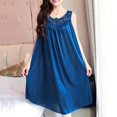 thumbnail image 2 of Kcodviy Robe Décontractée Unie pour Femmes Chemises de Nuit pour Femmes Coton Sans Manches Col Rond Dentelle Robes de Nuit pour Femmes Robe en Coton à Empiècements Chandail Ample Chemises de Nuit Junior Robe, 2 of 7