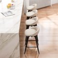 thumbnail image 4 of Gymax 25'' Upholstered Bar Stools Set of 4 w/ Footrest Backrest & Metal Frame Beige, 4 of 10