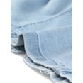 thumbnail image 5 of INSPIRE CHIC Veste Courte en Denim pour Femme à Col Rond Manches 3/4 Veste en Jean Décontractée Effilochée Bleu Pâle m, 5 of 5