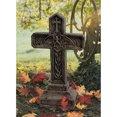 thumbnail image 1 of 24" Sculpture Gothique de Pierre Tombale de Croix de Sang de Vampire, 1 of 1