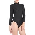 thumbnail image 4 of Maillot de Bain une Pièce pour Femme à Col Roulé, Manches Longues, Fermeture Éclair au Dos, Justaucorps Combinaison 2TG, 4 of 8