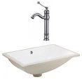 thumbnail image 1 of 20.75-in. W CSA Rectangle Bathroom Undermount Sink Set In White - Chrome Hardware AI-23104, 1 of 7
