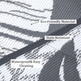 thumbnail image 3 of Waterproof Outdoor Rug 8 x 10 Modern Plastic Straw Rug Tropics Palm Leaves Camping Rug, Large Reversible Mat Indoor Outdoor Carpet for Patio RV Porch Deck Balcony, Grey White, 3 of 8