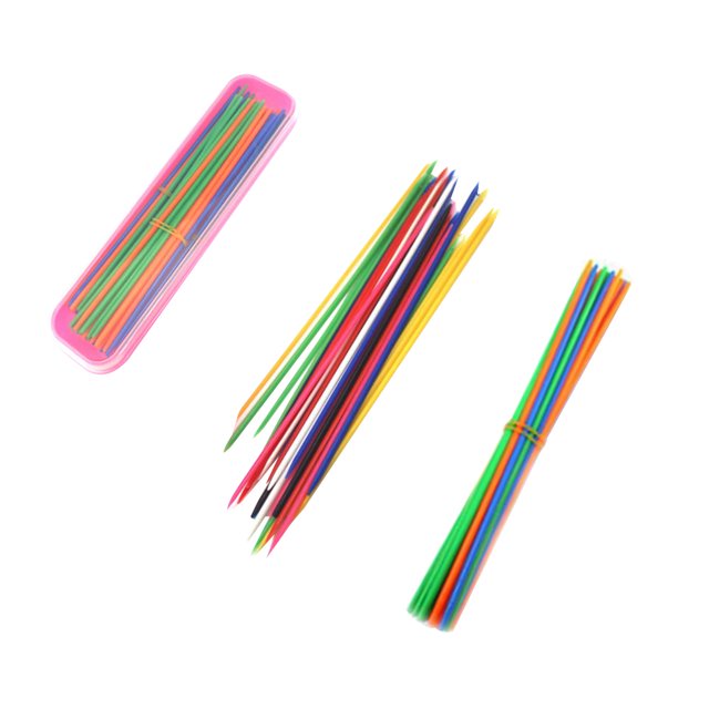 30pcs Games Playing Sticks Educational Colored Bars Balance Beam Sticks Pickup Sticks Parent-child Interactive Toys with a Pink Box