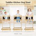 thumbnail image 1 of OUYAWEI 3-in-1 Toddler Standing Tower Kitchen Step Stool 150LBS Loading Bearing Adjustable with Anti-Drop Railing Safety Rail Design Wood, 1 of 8