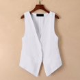 thumbnail image 2 of HNMKIU Camisoles Courtes pour Femmes Hauts de Type Gilet en Lin Sans Manches Printemps Été Manteau Gilet Haut, 2 of 4