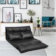thumbnail image 2 of Giantex PU Leather Floor Sofa with Two Pillows, Black, 2 of 10