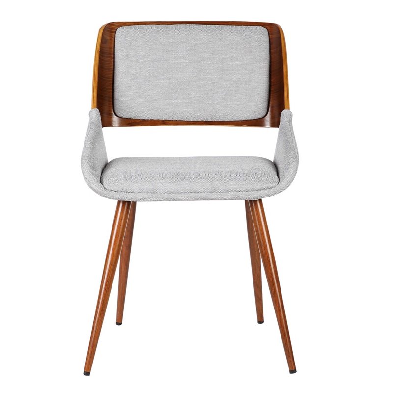 Armen Living Chaise de Salle à Manger Moderne en Tissu Panda, Gris (Ensemble de 2)