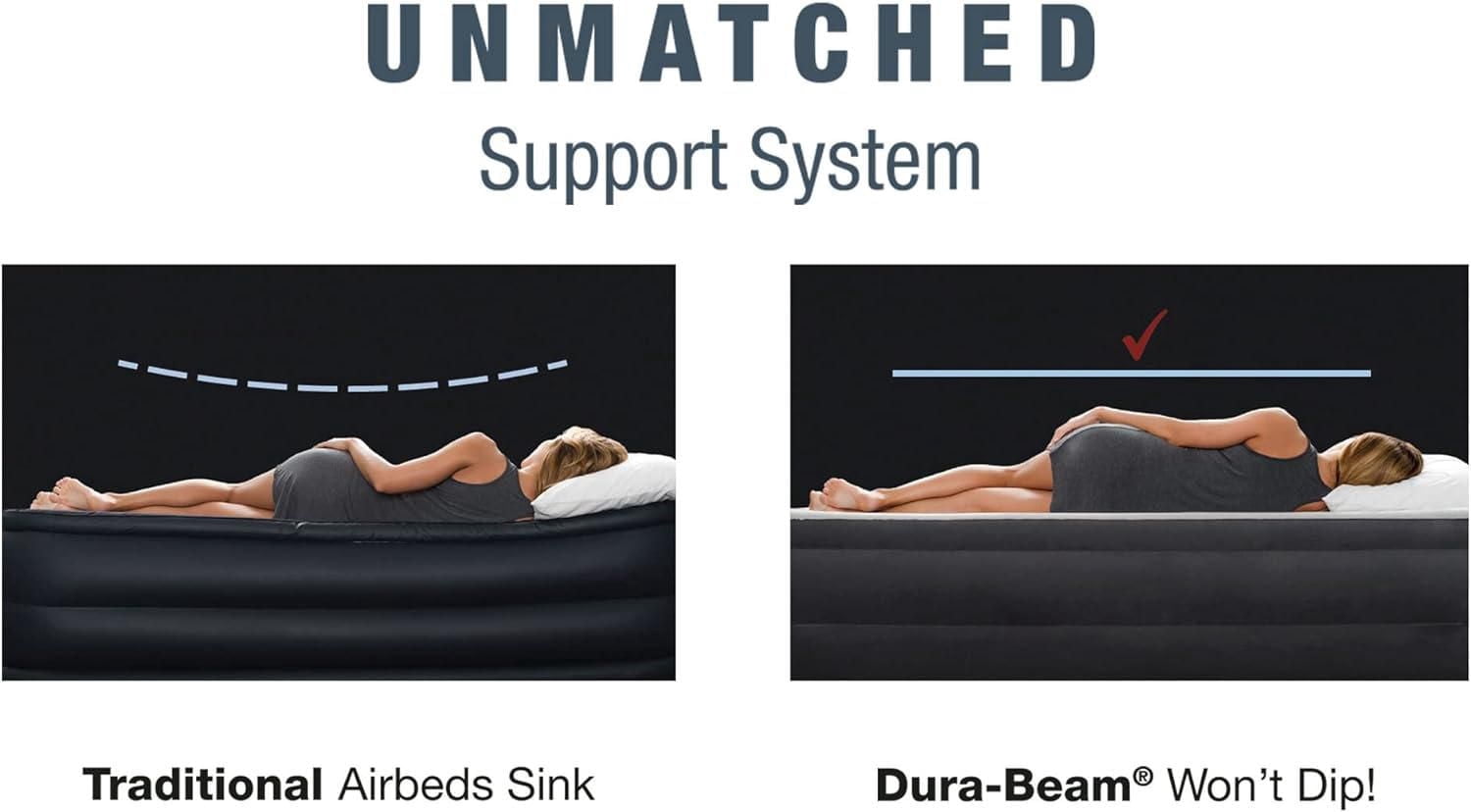 Matelas pneumatique double ultra moelleux Dura-Beam® Deluxe avec pompe électrique intégrée