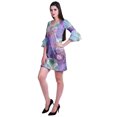 thumbnail image 3 of Moomaya Robe Courte Imprimée pour Femmes, Manches Évasées, Coupe Droite, Robes pour Femmes, Vêtements d'Été Décontractés, 3 of 6