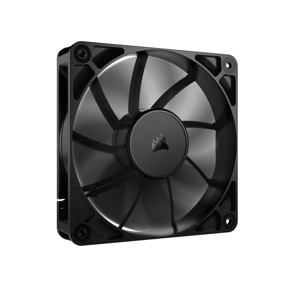 CORSAIR RS120 120mm PWM Computer Cooling Fan, Daisy‑Chain Connection, Low‑Noise Magnetic Dome Bearing, Black (Single Pack)