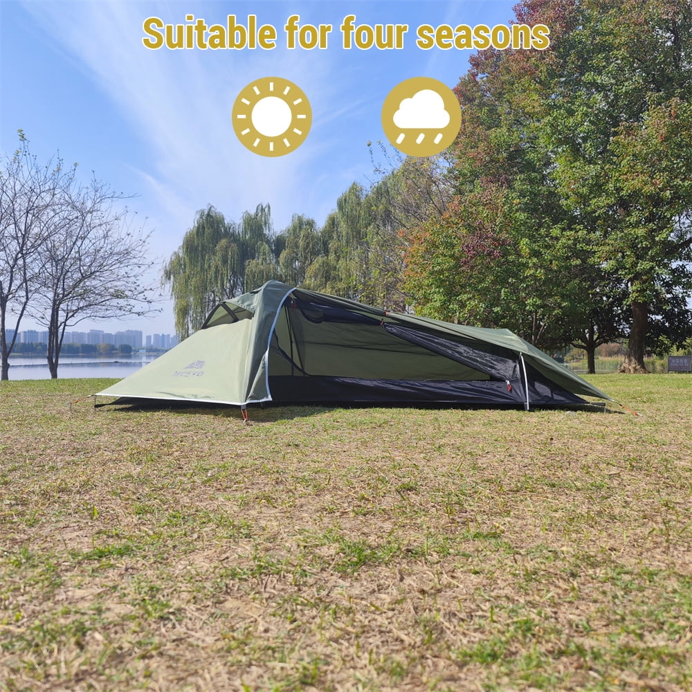 MCETO Outdoor Awning,Tent Tent 1 Pole Stormproof Person Best One Pole Proof Tent 1 Person Seasons Person Aluminum Pole Tent Person Tent Suitable Seasons One Person Huiop Stormproof Ideal All Qisuo