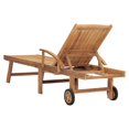 thumbnail image 3 of vidaXL Sun Lounger with Table and Cushion Solid Teak Wood, 3 of 5