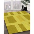 thumbnail image 3 of Ahgly Company Machine Washable Indoor Round Transitional Yellow Area Rugs, 5' Round, 3 of 7