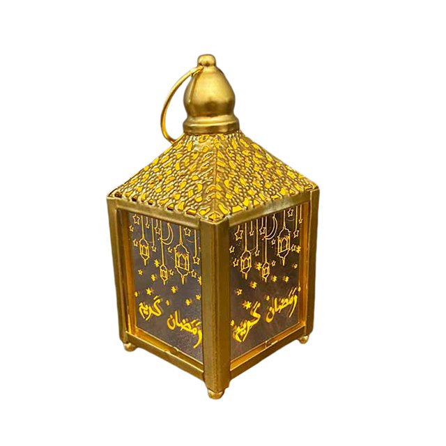 Abbracc Eid Mubarak Ramadan LED Decorative Lantern Light Lamp for Home Living Study Room Gold S