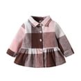 thumbnail image 1 of Girls Coats And Jackets Toddler Long Sleeve Plaid Prints Ruffles Red Girls' Fall Tops, Tees & Blouses ,2-3 Years, 1 of 6