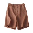 thumbnail image 4 of Ovticza Bermudas pour Femmes Séchage Rapide Légers Shorts en Lin Golf Randonnée Voyage Shorts Camel 2TG, 4 of 5