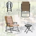 thumbnail image 3 of Outsunny Ensemble de 3 Chaises Berçantes Pliables pour Patio, Brun Pâle, 3 of 10