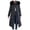 Black, variant on IROINID Women's Winter Warm Mid-Long Coat Solid Color Zip Up Puffer Long Sleeve Hoodie Outwear, Black