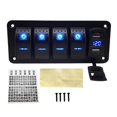thumbnail image 1 of Yimiti Waterproof 5 6 8 Gang Rocker Switch Panel Led Light For Car Marine Boat 12V 24V-5 Gang, 1 of 8