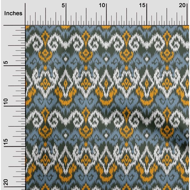 oneOone Polyester Lycra Fabric Diamond & Swirl Ikat Print Fabric By Yard 56 Inch Wide