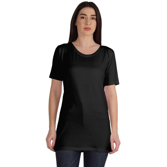 Inkmeso Plain Basic Tshirt Long Length Tee Short Sleeve Workout Top For Women