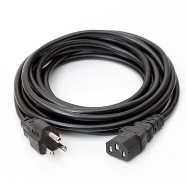 PrimeCables Câble de Cordon d'Alimentation Universel 15 Pieds 18AWG, 5-15P vers C13, 10A/125V, Noir