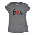 thumbnail image 1 of Womens Love Script Heart T Shirt Cute Valentines Day Pregnancy Tee (Dark Heather Grey) - L, 1 of 3