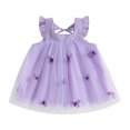 thumbnail image 2 of Gupgi Robe d'Été en Tulle Papillon pour Bébés Filles 9 12 18 24 Mois Manches Volantées Col Tutu Robes, 2 of 9
