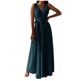 thumbnail image 1 of Cameland Mode Femmes Été Décontracté Uni Col en V Sans Manches Gilet Robe Longue, 1 of 6