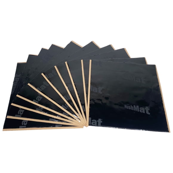 HushMat Sound Dampening Kit 10200 UltraWrap; Door Kit; Use To Reduce Heat And Noise; 1.5 Millimeter Thickness; Butyl With Aluminum Backing; Black; 12 Inch Length x 12 Inch Width; 10 Sheets