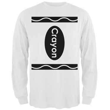 Costume de Craie de Cire d'Halloween Blanc T-Shirt à Manches Longues pour Adulte
