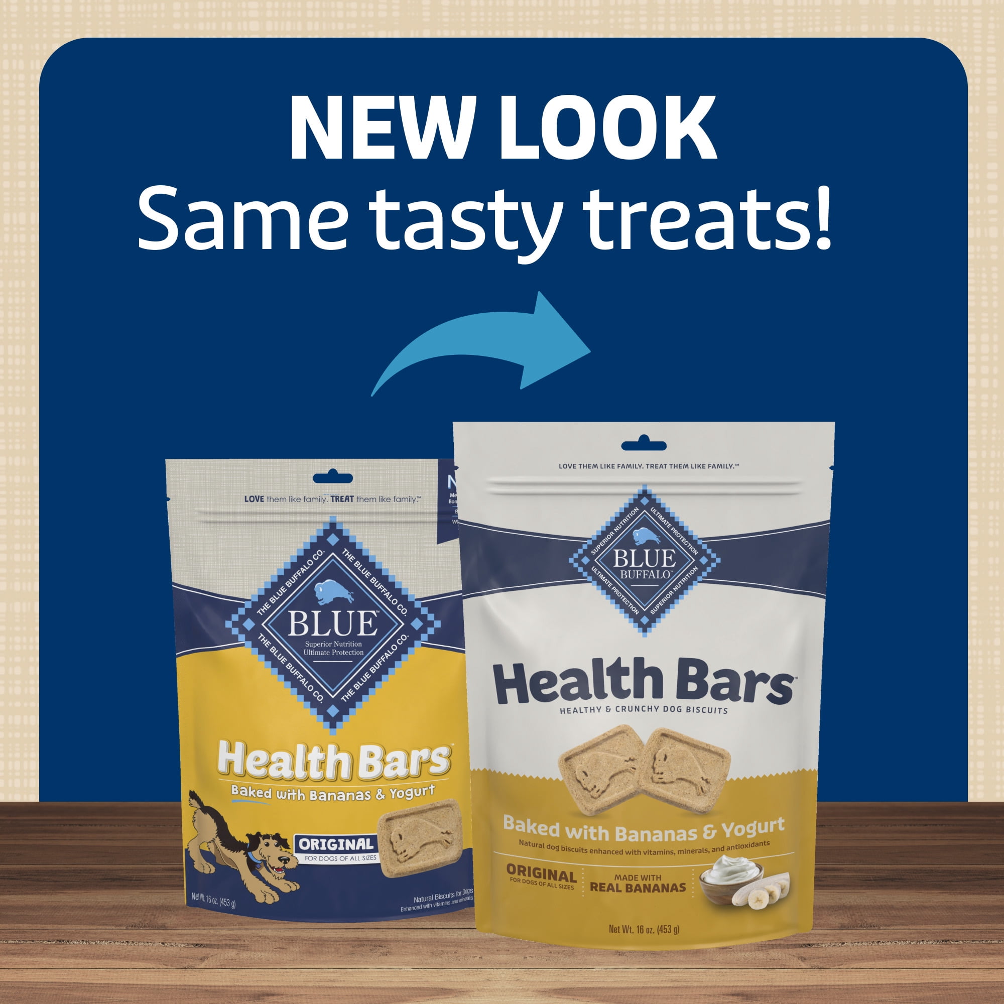 Blue Buffalo Health Bars Biscuits Croquants pour Chiens, Biscuits pour Chiens Bananes et Yogourt.