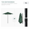 thumbnail image 4 of Outsunny 6.6FT Patio Umbrella, Outdoor Parasol with 6 Solid Ribs, Green, 4 of 10