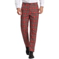 thumbnail image 1 of INSPIRE CHIC Pantalon de Travail pour Hommes à Carreaux Affaires Formel Bal Pantalon à Carreaux 36 Rouge Vert, 1 of 7