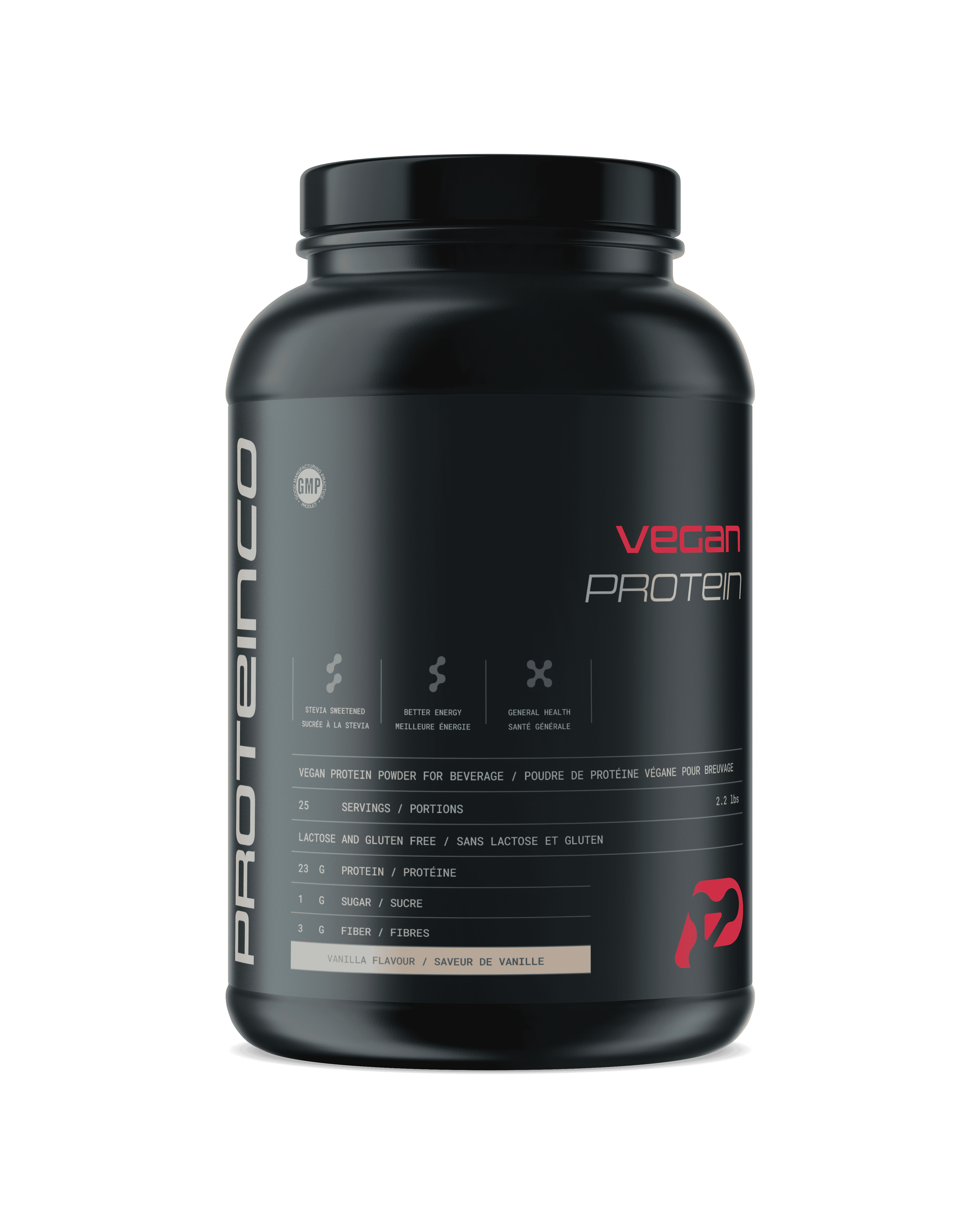 ProteinCo | Premium Vegan Protein | 23 g Vegan Protein | Lactose Free | Stevia Sweetened | 2.2lbs | (Vanilla)