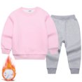thumbnail image 3 of Baby Boy Outfits Active 2 Piece Sweatshirt Sweatpants Basic Solid Jogger Pants Baby Boy Clothes Black 6-7 Years, 3 of 3