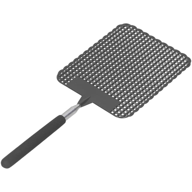 Fly Swatter, Plastic Light Indoor Fly Swatter Durable Convinient With Stainless Steel Rod For Fishing For Camping Black
