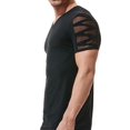 thumbnail image 1 of Men's Gregg Homme 160207 High-Line Laser Cut Embroidered T-Shirt (Black XL), 1 of 2