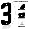 thumbnail image 3 of Modern Black Metal House Numbers, 12 Inch, Wall Mount, Outdoor, 3 of 8