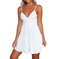 thumbnail image 1 of Birdeem Robe Mini d'Été pour Femme Dos Nu Blanche Soirée Fête Plage Robes Robe d'Été S, 1 of 9