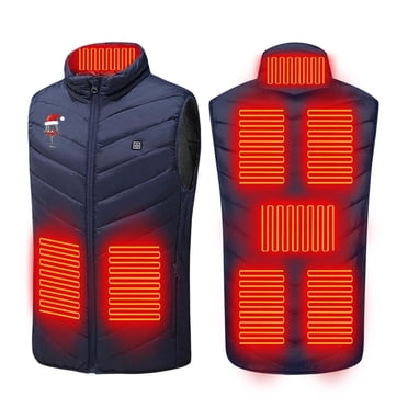 Mceream Gilet Chauffant pour Femmes 8 Zones de Chauffage Sans Manches Gilet Chauffant Léger Unisexe Vestes Chaudes pour l'Hiver Plein Air Chasse Ski Camping Chamarra Con CalefaccióN Para Hombre Bleu Marine TTTTG