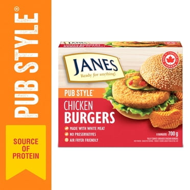Janes® Pub Style Breaded Chicken Burger, 700g, Fully Cooked Breaded Chicken Burgers, Contains White Meat., 700g