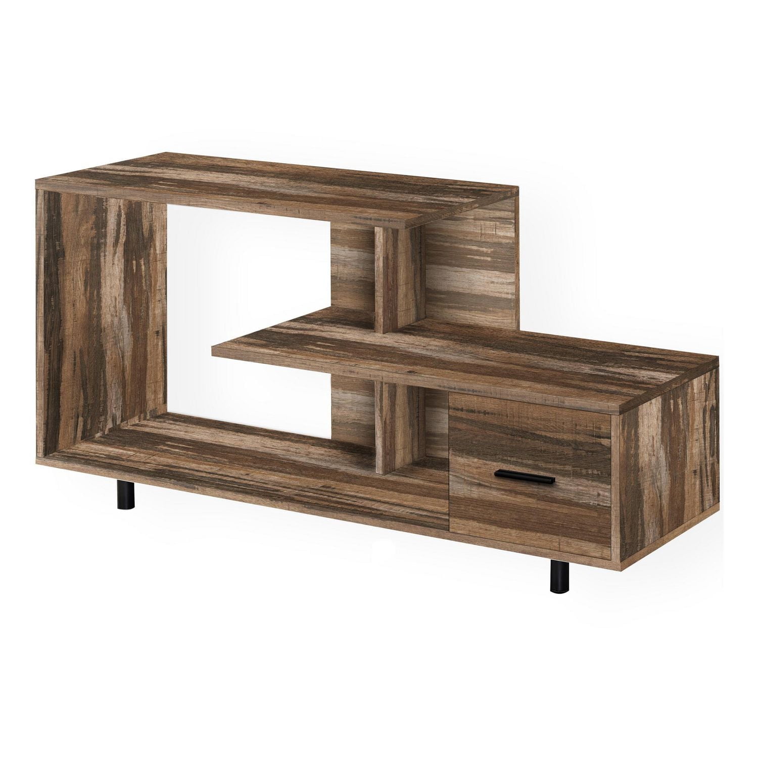Monarch Specialties Meuble TV, 48 po, Console, Centre de divertissement multimédia, Tiroir de rangement, Salon, Chambre, Laminate, Brun, Contemporain, Moderne