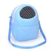 Czzoypi Portable Pet Carrier Bag, Small Animal Travel Bag for Hamsters Guinea Pigs, Breathable Mesh Outgoing Carrier with Shoulder Strap for Hedgehogs Squirrels Sugar Gliders, Blue